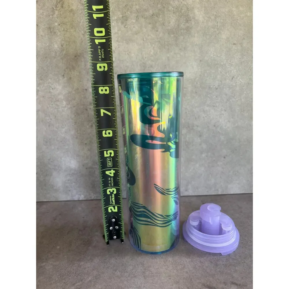 Starbucks cold tumbler 2023 Spring collection iridescent holographic mermaid 16z